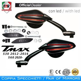 Coppia specchietti omologati manubrio FAR 7356/7357 per Mv Agusta/Yamaha