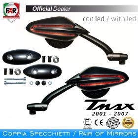 Coppia specchietti omologati manubrio FAR 7356/7357 per Mv Agusta/Yamaha
