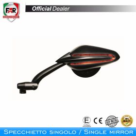 Specchietto manubrio omologato FAR destro 7356 nero per Mv Agusta/Yamaha