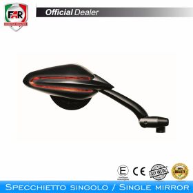 Specchietto manubrio omologato FAR sinistro 7357 nero per Mv Agusta/Yamaha
