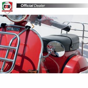 FAR 7358/7358 Chrome Approved Shield Edge Mirrors for Piaggio