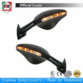 Coppia specchietti carena omologati FAR 7392/7393 neri per Ducati