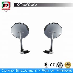 COUPLE OF MIRRORS MOTORBIKE FAR 7454 AND 7454 HOMOLOGATED CHROME BAR END