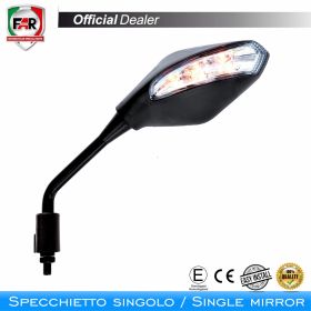 FAR 7458 universal black right handlebar mirror approved