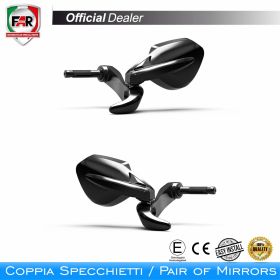 Coppia specchietti bar end omologati FAR 7490/7491 neri universali