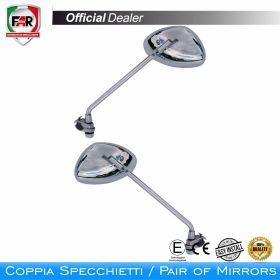 Coppia specchietti manubrio omologati FAR 7547/7548 cromo universali
