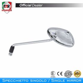 Specchietto manubrio omologato FAR destro 7554 cromo per Piaggio