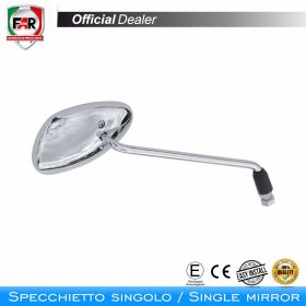 Specchietto manubrio omologato FAR sinistro 7555 cromo per Piaggio