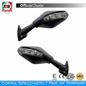 Coppia specchietti carena omologati FAR 7557/7558 neri per Ducati