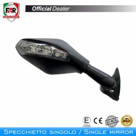 FAR Left Fairing Mirror 7557 Black Approved for Ducati