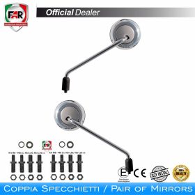 Coppia specchietti manubrio omologati FAR 7561/7562 cromo