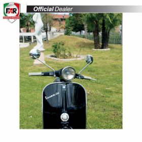 Specchietto manubrio omologato FAR sinistro 7567 cromo per Piaggio