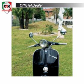 Specchietto manubrio omologato FAR destro 7568 cromo per Piaggio