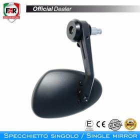 FAR 7579 Universal Left Black Approved Bar End Mirror