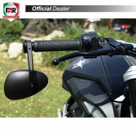 FAR 7579 Universal Left Black Approved Bar End Mirror