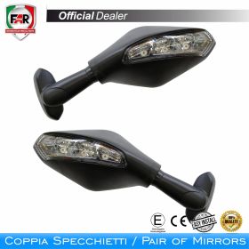 Coppia specchietti carena omologati FAR 7593/7594 neri per Ducati