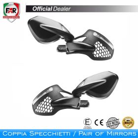 Coppia specchietti bar end omologati FAR 7601/7602 neri universali