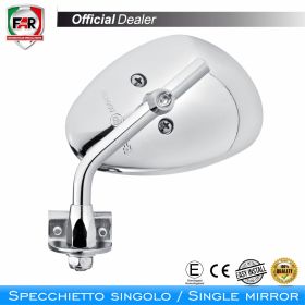 Approved FAR left shield edge mirror 7631 chrome for Piaggio