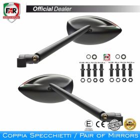 Coppia specchietti manubrio omologati FAR 7654/7655 neri universali