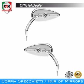 FAR 7663/7664 Chrome Handlebar Mirrors for Harley Davidson