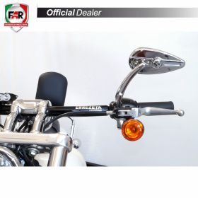 FAR 7663/7664 Chrome Handlebar Mirrors for Harley Davidson