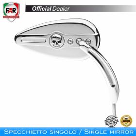 FAR left handlebar mirror 7663 chrome for Harley Davidson