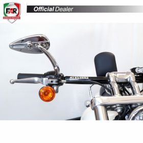 FAR right handlebar mirror 7664 chrome for Harley Davidson