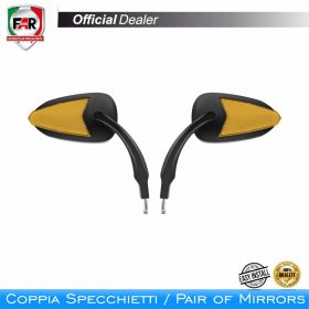 Coppia specchietti manubrio FAR 7667/7668 neri per Harley Davidson