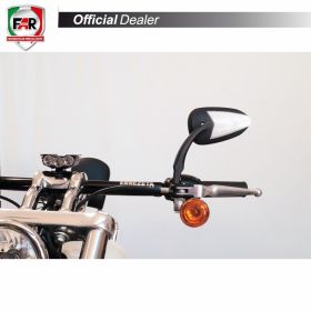 Coppia specchietti manubrio FAR 7667/7668 neri per Harley Davidson