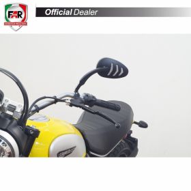 Specchietto manubrio FAR sinistro 7669 nero per Harley Davidson