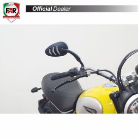 Specchietto manubrio FAR destro 7670 nero per Harley Davidson