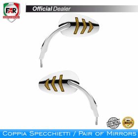 Coppia specchietti manubrio FAR 7671/7672 cromo per Harley Davidson
