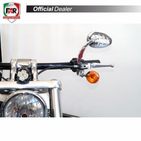 Specchietto manubrio FAR sinistro 7671 cromo per Harley Davidson