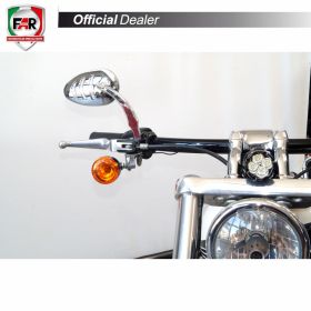 Specchietto manubrio FAR destro 7672 cromo per Harley Davidson