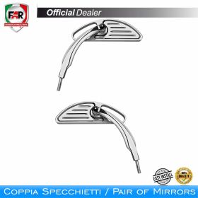 Coppia specchietti manubrio FAR 7673/7674 cromo per Harley Davidson
