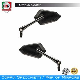 Coppia specchietti manubrio FAR 7680/7681 carbon look universali