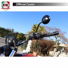 Specchietto manubrio omologato FAR 7751 sinistro nero