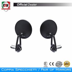 FAR 7792/7792 Schwarzes homologiertes Bar End Spiegelpaar für Fantic Caballero