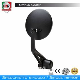 Miroir de bout de guidon noir réversible FAR 7805 approuvé pour Piaggio