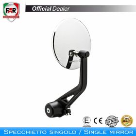 Miroir de bout de guidon réversible en chrome FAR 7807 approuvé pour Piaggio