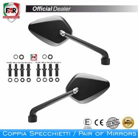 FAR 7809/7809 Universal Black Approved Handlebar Mirror Pair