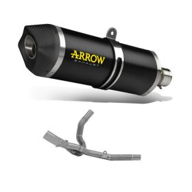 ARROW Race Tech Slip-On Auspuff Aluminium dunkler Carby-Kappe Sammler Suzuki V-Strom 650