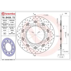 Disque de frein flottant BREMBO 78B40872 série or D.320 épaisseur 5 mm 5 trous TRIUMPH