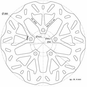 Disque de frein POLINI D.260 pour KYMCO DOWTOWN/K XCT 125