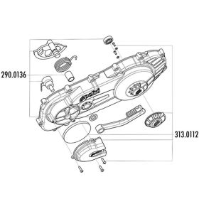 POLINI Getriebeabdeckung langer Arm Rad 12/13