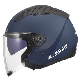 Casco jet LS2 OF600 COPTER II SOLID blu navy opaco