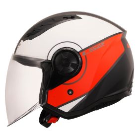 Casque Jet LS2 OF616 AIRFLOW II Cover Blanc Mat Rouge