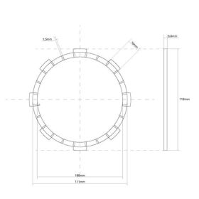 Joint de disque d'embrayage FCC 8 dents diamètre intérieur 119 mm pour HONDA