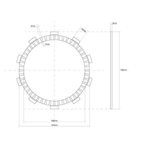 Disque d'embrayage FCC scellé 10 dents diamètre intérieur 136 mm diamètre extérieur 108 mm