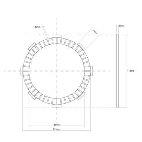 Disco frizione FCC guarnito 8 Denti D. interno 119mm per KAWASAKI